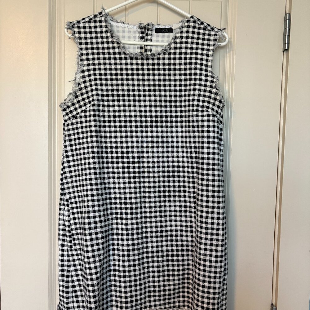 Sleeveless Checkered denim Dress size sm